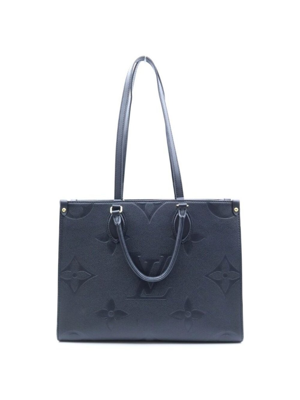 Louis Vuitton Monogram Empreinte On The Go MM Handbag Black Leather Gold